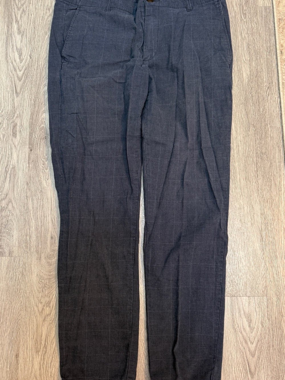 Ben Sherman Mens Slim Fit Stretch Pants 34x32 Glen Plaid Navy Trousers Dress